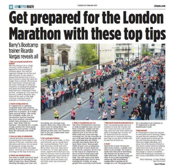Sharing my preparation tips for the London Marathon with City Am.